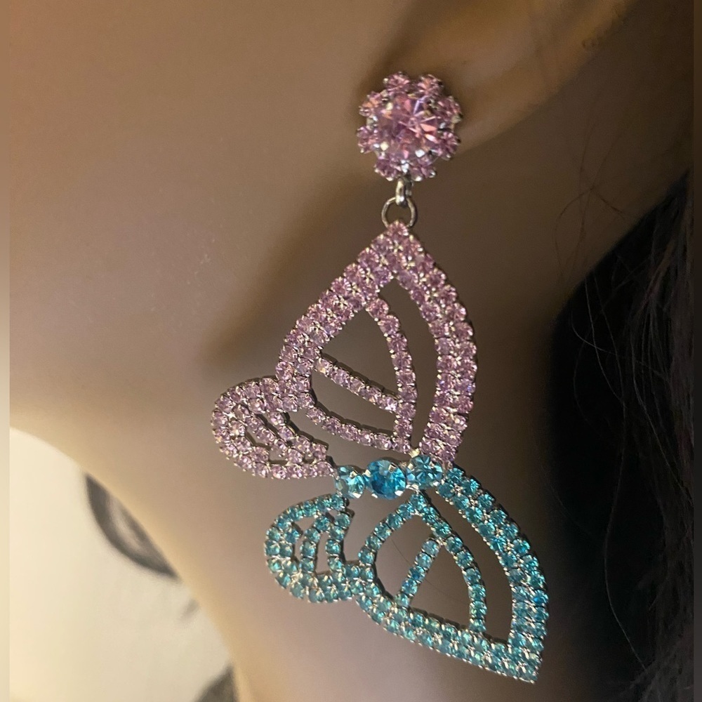 Natasha Rhinestone Butterfly Earrings - Picture 5 of 5